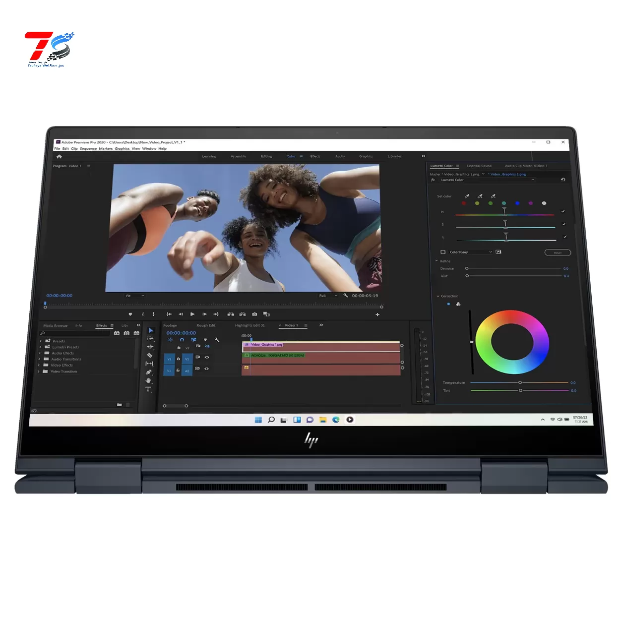 Máy tính xách tay HP Envy X360 13-bf0090TU i7-1250U/16G/512GSSD/13.3T_2.8K/OLED/PEN/W11H/XANH (76B13PA)